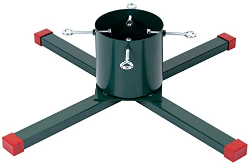HarcoHome Christmas Tree Stand for Live Tree, Heavy-Duty Metal Christmas Tree Holder with Spike for 2-6ft Tall Fresh Tree, Christmas Tree Base Stand for Real Tree, Seasonal Decor (Green)