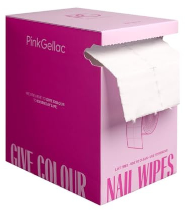 Rosa gellac celletter för gelnaglar – tältrulle för naglar 500 stycken – celletter, luddfri för borttagning av UV-nagellack, nagelwipes för rengöring av naglar och borttagning av UV-nagellack