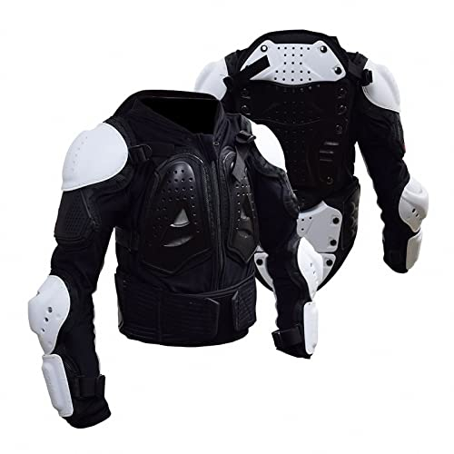 HGYJ Atmungsaktive Rüstungsweste für MTB-Radfahren, verstellbare Outdoor-Mountainbike-Rennzubehör für Herren Ausrüstung Schutzausrüstung Motorradjacke,White,L