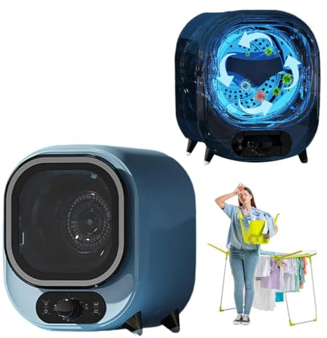 X&Z-XAOY Sèche-Linge Compact Mini-sécheurs À Tambour Ventilés Autoportants Tonneau Intérieur Double Couche,Commandes À Bouton (Color : Blue-A)