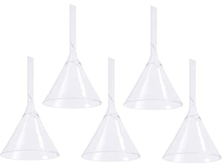 PRETYZOOM 5 Piezas Embudo De Vidrio Embudo Triangular Sólido Para Análisis Químico Para Líquidos o Sólidos Para Química Laboratorio