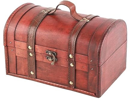 Sempoda Schmuck-Aufbewahrungsbox aus Holz, Schönes Aussehen, Hellere Farben, Dekorative Schmuckschatulle, Retro-Staubschutz-Schmuck-Aufbewahrungsbox für Dekor, Geschenke, Schminktisch, Bücherregal