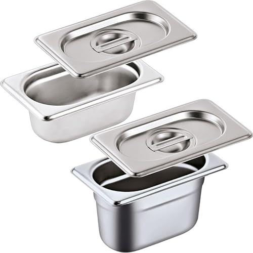 GN Behälter Set mit Deckel Gastronom 1/9, Chromnickelstahl 18/8, 16 tlg.