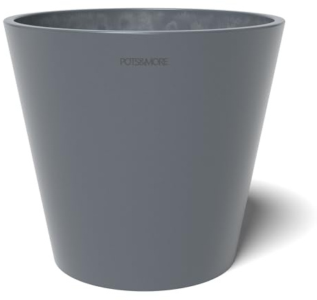 POTS&More Pflanztopf Conico 20 (ø 20 cm, runde Form, Farbe Grau, Höhe 18 cm, Übertopf Kunststoff, für Zimmerpflanzen) VP012001