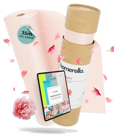 HOMERELLA® Blush Rosé [30 cm x 35 m] – Vliesrolle – Table Runner Tischband – Stoff – Für Geburtstag, Hochzeit, Weihnachten & Konfirmation – Dekoration