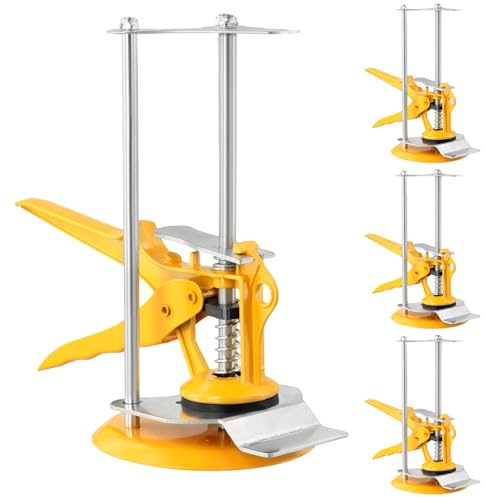 QWORK® 4 stycken arbetssparande kakellyftare, höjdjusterare från 1 cm till 10 cm, upp till 500 kg, precisionsposiator för kakel, terrassplattor, dörrar och fönster