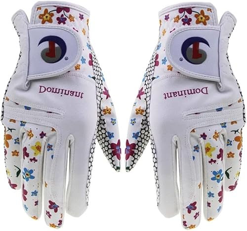 Golfhandschuh Golfhandschuh Damen Damen Paar Cooles Leder Beide Hände Sommer Blumen Bunt Atmungsaktiv Für rutschfeste Handschuhe 1 Paar Golfhandschuhe,22