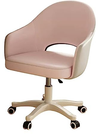 Schreibtischstuhl für das Homeoffice, Schreibtischstuhl mit Latex-Sitzkissen, Schminkstuhl, Drehstuhl mit Rollen, höhenverstellbarer Computerstuhl aus Leder, Lesestuhl, Arbeitsstuhl