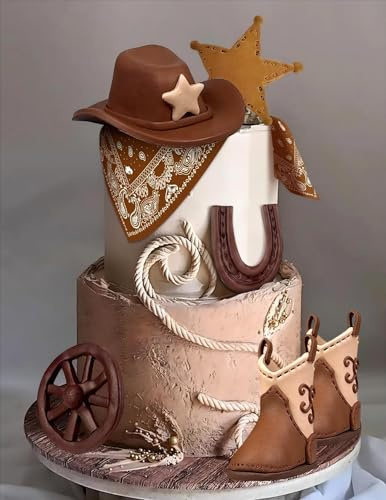Cowboy Rodeo Cake Toppers Hat and Boot Cake Toppers Western Cake Decorations Cowboy Hat Birthday Cake Topper Cow Balls Cake Topper Western Theme Party Supplies