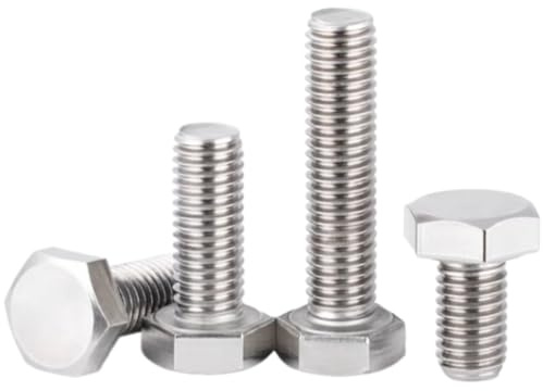 ORTAVA 25 Stück Sechskantschrauben M6 x 16 mm, Edelstahl A2 V2A Schrauben Bolzen mit Sechskantkopf DIN933 / ISO4017, Schrauben Außensechskant für Automobile, Maschinen, Metallbau