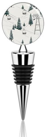 Remontoir à ski avec sapin, bouchons de bouteille de vin, réutilisables, étanches, pompe à vide, conservateur de vin, accessoires décoratifs pour vin, cadeau pour homme et femme