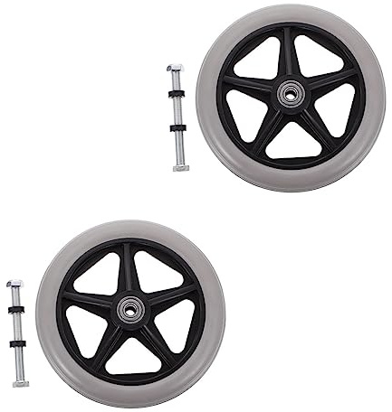 COLLBATH 2pcs Wheelchair Front Wheel Smooth Rolling Wheel Replacement Wheelchair Grip Easy to Install