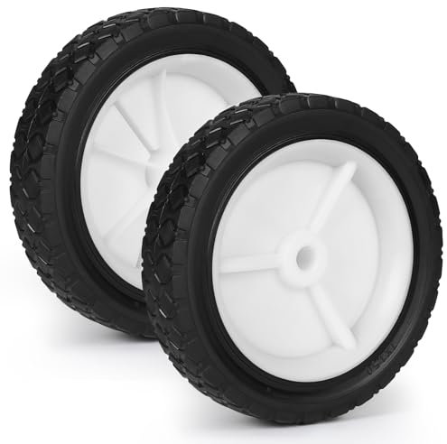 LALAGO 2 Stk. Ø175mm Gummiräder, 7in Rasenmäherrad Wagen Antriebsrad, Gummi Laufrad Ersatz Rad Achslochdurchmesser 12,7mm Tragfähigkeit 70kg für Grill Bollerwagen Rasentraktor Anhänger Mähmaschinen