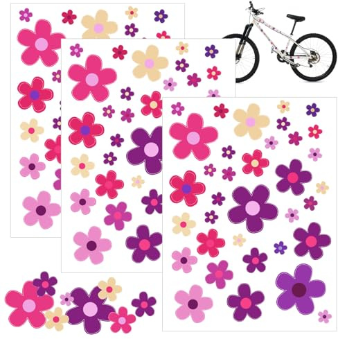 NISENTIA 105 adesivi a forma di fiore, per bicicletta, per computer portatile, auto, moto, 105 pezzi
