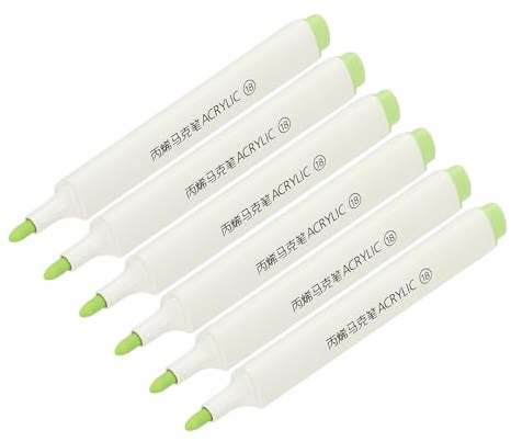 PATIKIL Acrylic Paint Marker Pens, 6Pcs Bold Tip Paint Pen Waterproof Water Based for Rock Painting Wood DIY Craft Glass Ceramic Canvas, Light Green