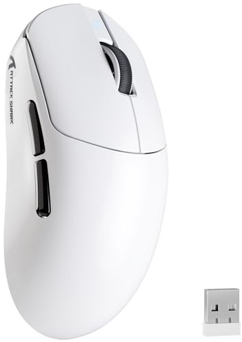 MAMBASNAKE Attack Shark X8PLUS Kabellose Gaming-Maus, PixArt PAW3395PRO-Sensor, 40000 DPI, BT/2,4 GHz/Wired, 55g Superleichte Maus, Doppelschichtige PTFE-Füße, für PC/Xbox/PS/Mac (Weiß)