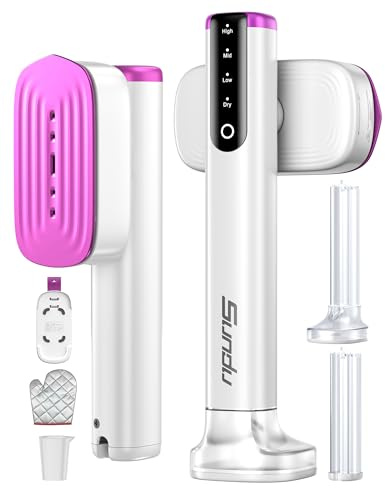 Sundu Dampfglätter, Steamer mit 2 Wassertanks (180 ml und 100 ml), 15S Schnelles Aufheizen, 24 g/min Starke Dampfleistung, Reisebügeleisen mit Touch-Steuerung, LED Display, Steam Iron Weiß
