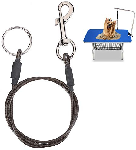 RASTKY Hundepflege-Hunde – Umwickelte Stahldrahtleine, Festes Seil für Haustiere, Fellpflegekabel, Einzelnes Haustier, Dusche, Baden – Hundepflege-Fessel mit Schnappverschluss – H