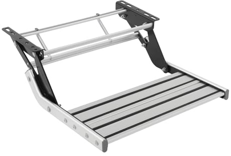 YNAADYH Marchepied pour caravane - Marchepied individuel avec échelle LED - Capacité de stockage : 200 kg - 48,4 x 50,1 x 18,3 cm - Marchepied manuel pour camping-car, bateau, yachts