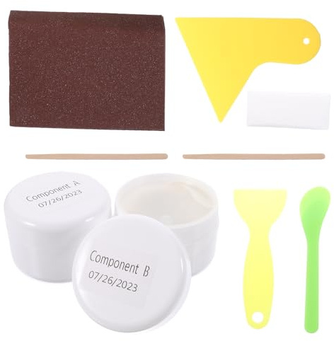 FUTUREORYY Kit di Riparazione per Porcellana e Ceramica Vernice Inodore per Vasca, Lavabo e Piastrelle Bianche, Multiuso per Bagno e Piani di Lavoro, Set Completo Facile da Applicare