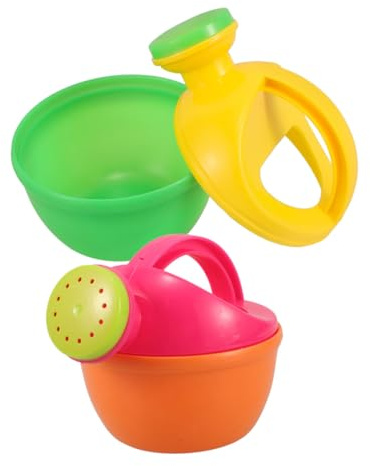 ERINGOGO Regadera de Plástico para Niños Pequeños Juego de Agua Verano y Playa Regadera Ajustable Segura Color Verde y Rosa Tamaño Pequeño 2 Piezas Juguetes de Baño Infantiles