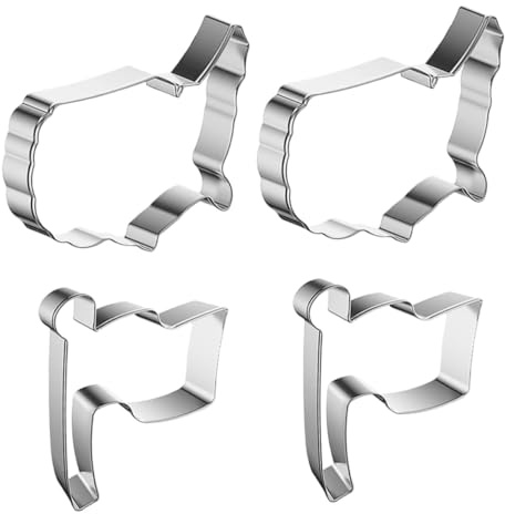 Generic 4pcs Patriotic Cookie Cutter Set with Usa Map and Flag Shapes, Stainless Steel Biscuit Baking Mold for Memorial Day and 4th of July, American Themed Fondant and Bread Cutters