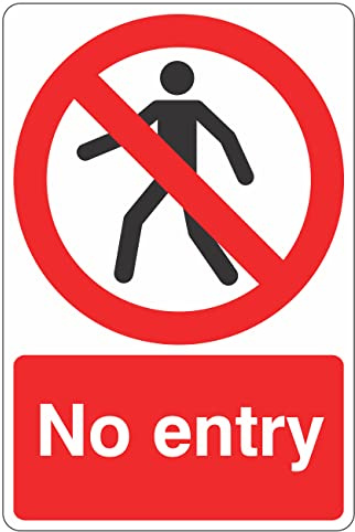 300mmx400mm No Entry With Man Sign Rigid Plastic