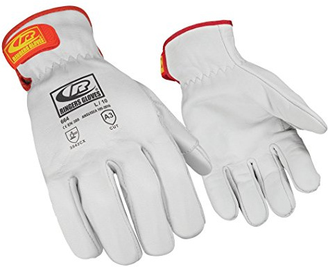Ringers 664 – 08 r-hide Classic ANSI anticortes cut-resistance piel guantes, blanco, pequeño, 664-09