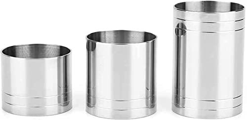 Chabrias Ltd 3 Set 25ml, 35ml, 50ml Premium Stainless Steel Silver Thimble Measure Barware Professional Spirit Measuring Cups, Home Bars, Cocktail Stations & Bartenders, Government Stamped