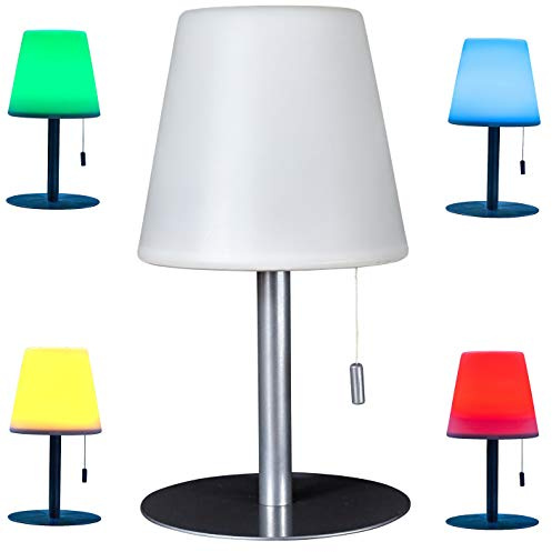 Northpoint LED Akku Tischlampe Tischleuchte 30 Stunden Laufzeit 30cm Warmweiß Dimmbar Aufladbar RGB Wasserfest