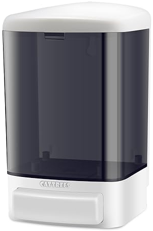 CATTREES Handseifenspender, Wandhalterung, kommerzieller Seifenspender für Küche, Badezimmer, Flüssigkeitsbehälter, Shampoo-Gel-Kammer, Kunststoff (1 Packung (manuell 1000 ml/32 oz))