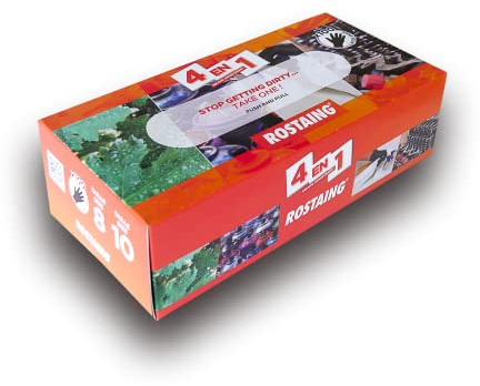 Rostaing MECANO B-IT10 100 Guantes Ambidextros Nitrilo Negro Semidesechables Mecánicos Tinte Cuidado Talla 10