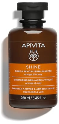 Apivita Shine and Revitalizing Shampoo 250ml - Natürliches Shampoo mit Orange und Honig - Fördert Glanz und Revitalisiert - Für alle Haartypen
