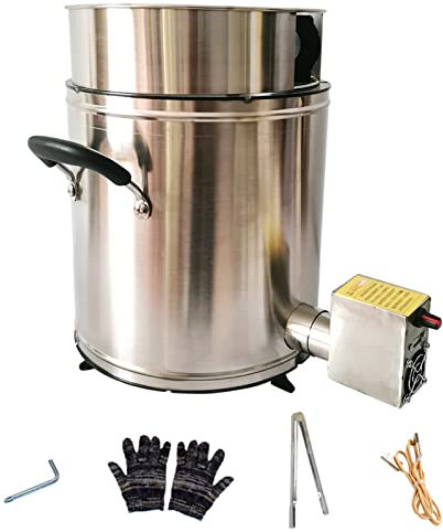 JIAOCKJIAO Estufa de leña Redonda portátil, Estufa de Camping para Acampar Acero Inoxidable 304, Estufa de Carpa Multifuncional para Calentar y cocinar al Aire Libre Picnic BBQ (Color : B)