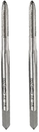 PATIKIL M2 Filetto Fresatura Maschi 2 Pezzi H2 Acciaio ad Alta Velocità 3 Scanalature Dritte non Rivestito per Filettatura Maschiatura Strumento Fai Da Te Riparazioni Meccaniche