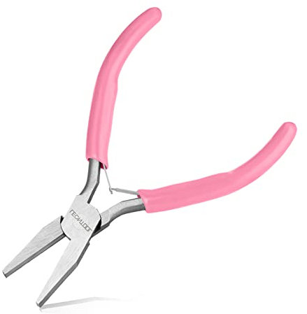 LEONTOOL 5-Inch Flat Nose Pliers for Jewelry Making Duckbill Pliers Smooth Jaws Mini Jewelry Pliers with Spring, Small Jewelry Making Supplies for Wire Bending Warpping Straightening DIY Hand Tools