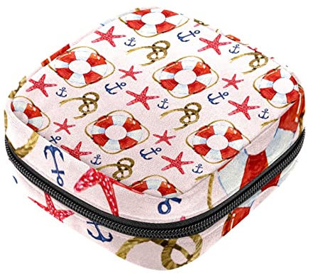 Sanitary Napkin Storage Bag, Feminine Product Pouches Portable Period Kit Bag for Girls Women Ladies Rope & Lifebuoy
