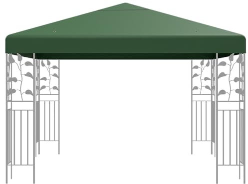 SPOTRAVEL 3 x 3M Gazebo Canopy Replacement Top, Garden Waterproof Tent Roof Cover, Outdoor Sun Shade Roof Top Spare Par for Camping, Patio & Backyard, Top Only (Green)