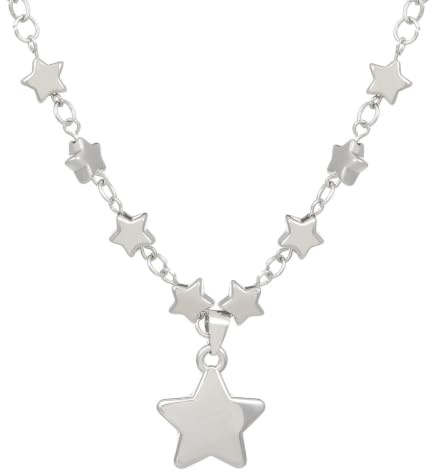 Yienate Collier Étoile Gothique Collier Ras Du Cou Vintage Argent Grand Pendentif Étoile Collier Étoile Déclaration Chaîne Punk 3d Collier Étoile Charme Bijoux Pour Femmes Et Filles