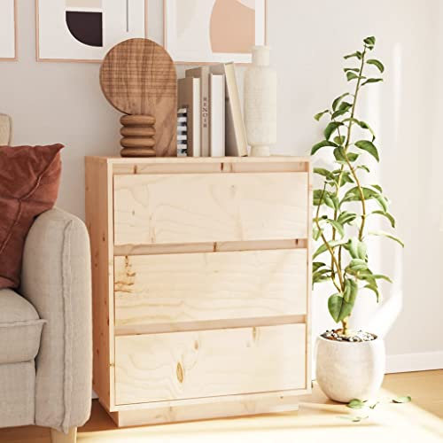 HETFTJN Sideboard, Büroschrank Wohnwand Schuhschrank Schmal Waschbeckenunterschrank Geeignet für Küchenzeile Office Wohnzimmer Schlafzimmer 60x34x75 cm Massivholz Kiefer