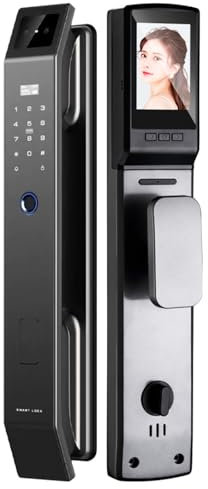 HNBYLMM 3D Face Recognition Smart Door Lock with Camera, Keyless Entry Door Lock, Fingerprint Door Lock, Smart Locks for Front Door, APP, Fingerprint, Passcodes, IC Card, for Hotel, Office, Home