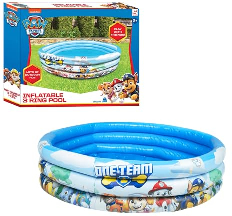 Paw Patrol Pool, Aufblasbarer Pool, Kinderbecken, Gartenpool, Mehrfarbiger Runder Pool, 100 cm