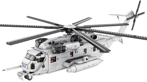 MasterBrickPlay Technik Militär Flugzeug Bausatz, MOC-127265 CH-53E MOC Hubschrauber Bausteine, 2192 Teile Technik Helikopter Klemmbausteine Konstruktionsspielzeug