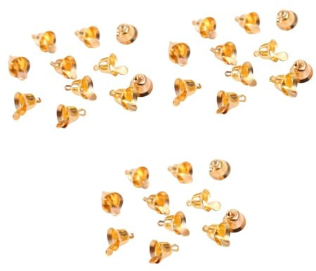 TOPBATHY 60 STK Christbaumschmuck Weihnachtsbaum anhänger goldene Glocken für das Handwerk Kleiner Glockenschmuck weihnachtsbasteln Weihnachts basteln Glöckchen aus Metall Weihnachtsglocken