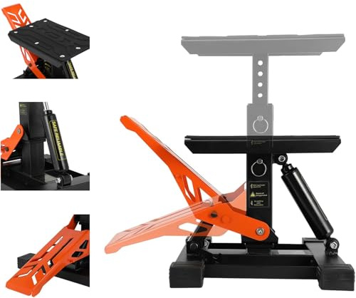 Motorcycle Lift Stand Dirt Bike Jack Stand 1000Lbs Capacity Hydraulic Lift Adjustable Height Hoist Table for Dirt Pit Bike Ebike Repair Maintenance KLX CRF Surron Talaria eRide Tuttio