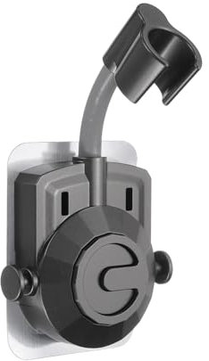 sourcing map Supporto per soffione doccia, autoadesivo, rotazione a 360 gradi, senza fori, clip per soffione portatile con gancio (G1/2, grigio)