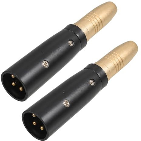 VILLCASE Adaptateur Audio 6,35 MM vers XLR Femelle 3 Broches 2 Pièces Convertisseur pour Microphone Accessoires Audio Utilisation Caméras et Amplificateurs Design Pratique Couleur Noir