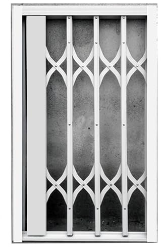Aluminum Alloy Telescopic Window Guardrail Cover, Push-Pull Window Burglary Protection with Lock& Keys, Horizontal Kid's Room Theft Prevent Screen Devices(31.2X46.8in/80X120CM)