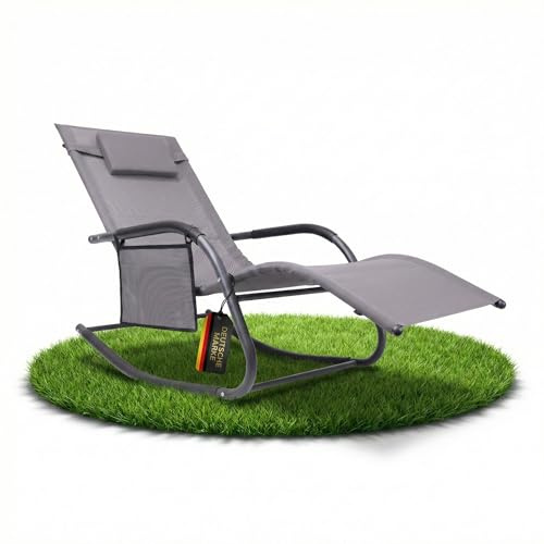 ALBATROS Premium trädgårdsfåtölj C-form | kan belastas upp till 160 kg | svängstol, relaxstol, trädgårdsstol, gungstol, gungstol | med kudde | väderbeständig ergonomisk relaxfåtölj