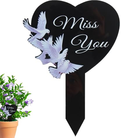 Marqueurs De Tombes | Stèles Commémoratives Décorations De Cimetière pour Maman | Décorations De Cimetière en Forme De Cœur Et Piquets Commémoratifs pour Jardin Extérieur –
